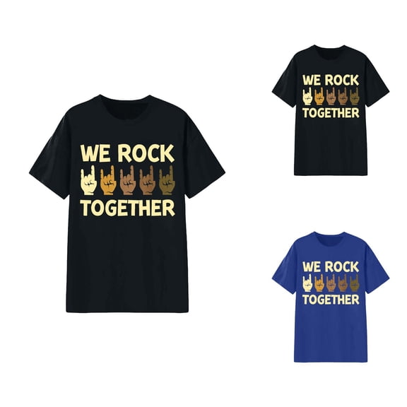 We Rock Together Graphic Tees for Women 2026 Summer Casual Short Sleeve Crewneck Funny Rock Lover T Shirts