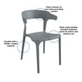 thumbnail image 5 of Novogratz Poolside Collection, Felix Stacking Dining Chairs, Indoor/Outdoor, 4-Pack, Charcoal, 5 of 6