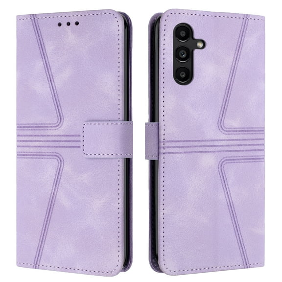for Samsung Galaxy A54 5G Wallet Flip Case with 2 Lanyard, Vintage Premium PU Leather Card Slots Kickstand Magnetic 360 Protection Case Cover for Samsung Galaxy A54 5G Men Women, Purple
