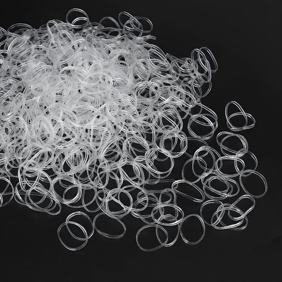 VANIDO 1000Pcs Clear Hair Ties, Mini Rubber Bands For Ponytails Braids, No Damage Soft Elastics, Transparent Plastic Holders