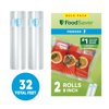 FoodSaver Vacuum Sealer Rolls, 2 Pack 8" x 16' Rolls, BPA-Free Custom Size Freezer Bags for Food Storage, Sous Vide, and Meal Prep