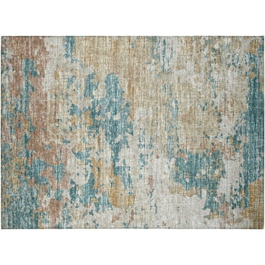 Dalyn Rug Company & Addison Rugs Indoor/Outdoor Accord AAC34 Teal Washable 1'8" x 2'6" Rug