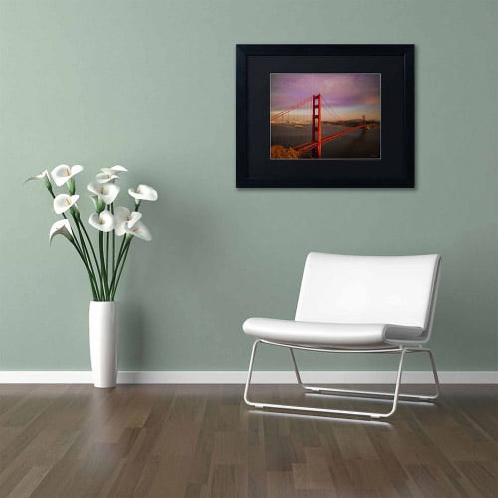 Trademark Fine Art "Golden Gate Bridge" Canvas Art by David Ayash, Black Matte, Black Frame