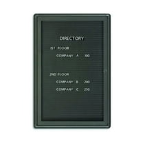 Quartet Radius Design Changeable Letter Directory, 2' x 3', 1 Door, Graphite Frame