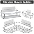 thumbnail image 4 of 12Pcs Shower Caddy Adhesive Replacement, Strong Adhesive Hooks for Shower Caddy, Waterproof Shower Adhesive Strips, No Drilling, for Bathroom Storage Shelves and Kitchen Racks, 4 of 7