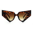 thumbnail image 3 of Womens Geometric Bold Chunky Triangular Cat Eye Plastic Fashion Sunglasses Tortoise - Brown, 3 of 8