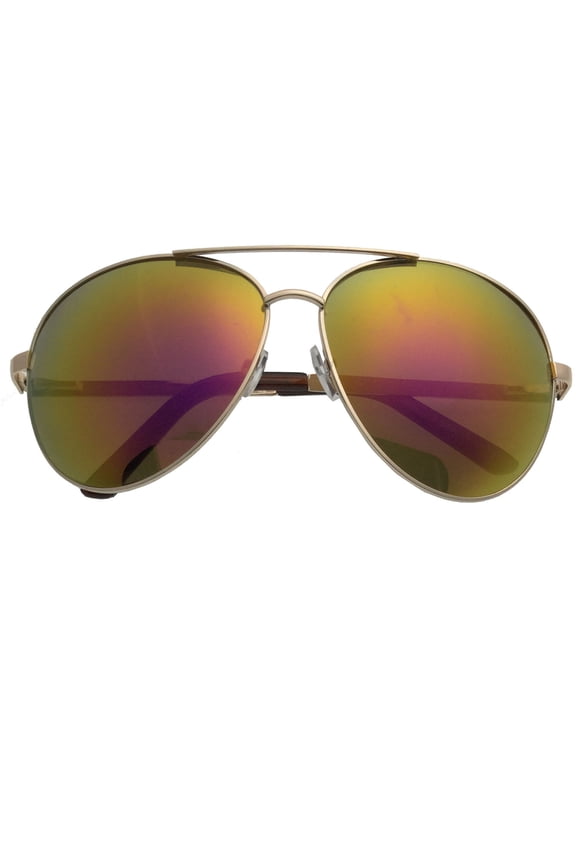 Large Gold Frame Adult  Aviator  Sunglasses Oversized Non-Prescription Men, Red