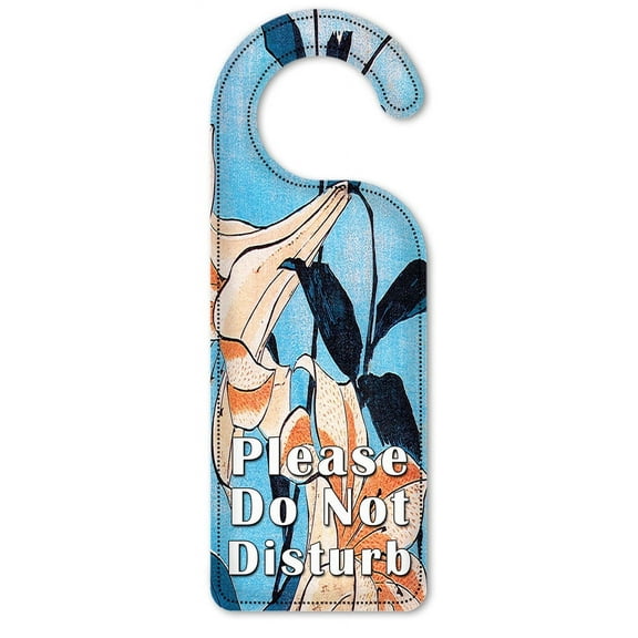 Do Not Disturb Door Knob Hanger Sign - Hokusai: Lilies