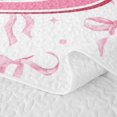 thumbnail image 5 of meiyoeat Cute Coquette Bow Quilt Full For Girls,Pink Initial Latter B Full Bedspread Sets For Kids,3 Pieces, 5 of 7