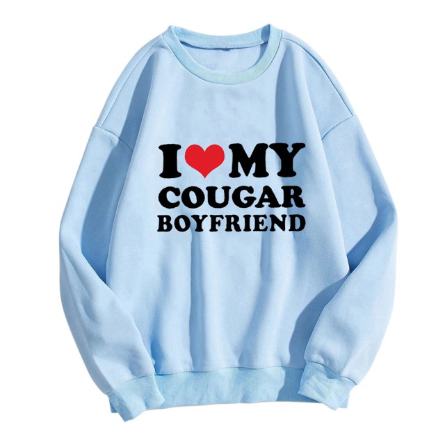 Wyzesi Sweat à Capuche pour Femmes Imprimé Sans Capuche Col Rond Manches Longues Pull Chandail en Molleton Blanc Chandails en Molleton en Coton pour Femmes