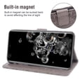 thumbnail image 6 of Compatible with Samsung Galaxy S20 Ultra 5G Wallet Phone Case and Tempered Glass Screen Protector Flip Credit Card Holder Stand Flower Cell Cover for S20ultra 20S S 20 A20 S2O 20ultra G5 Gray, 6 of 9