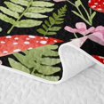 thumbnail image 5 of Homewish Kawaii Watercolor Mushrooms Twin Quilt Set,Dreamy Flowers Twin Coverlet Set,Red Green,Black Reversible,2-Piece, 5 of 7