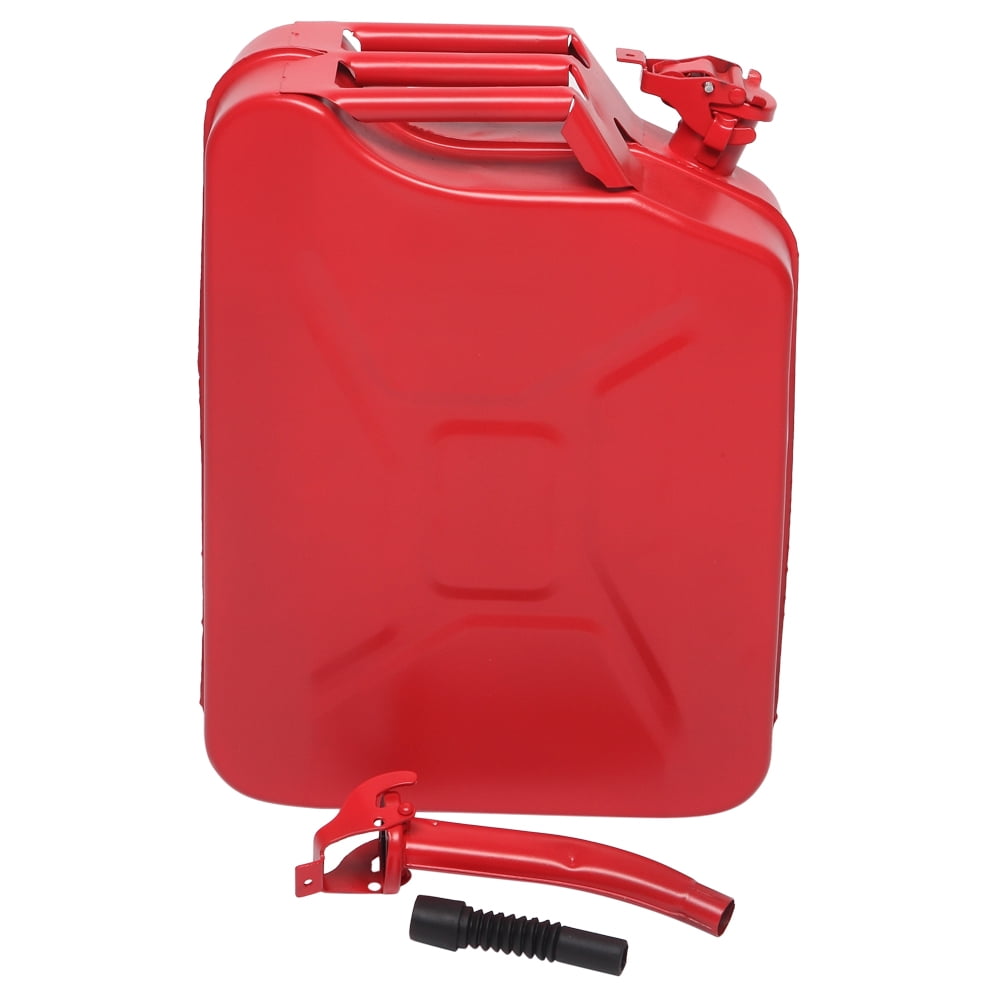 20L 5 Gallon Metal Gas Can Fuel Tank Can Petrol Diesel Storage Can Portable with Spout System, for Automobile Motor Vehicle Off Road Emergency Supply
