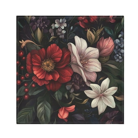 

Napkin Satin Napkin 20*20Inchx1 Kitchen Towel Dinner Plate Towel Decorative Towel Napkin Tea Towel Suitable For Kitchen Table Cartoon Beautiful Flowers