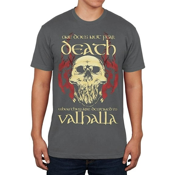 Viking Death Valhalla Mens Soft T Shirt Grey MD