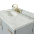 thumbnail image 4 of Ariel Taylor 37 In. Left Offset Oval Sink Vanity With Carrara White Marble Countertop In Grey, 4 of 11