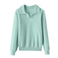 thumbnail image 5 of CIENVNSTG Women's V-Neck Long Sleeve Sweaters-Lightweight Knit Tops Dressy Casual & Business Basic 2026 Spring Outfits Sky Blue 2XL, 5 of 6