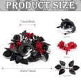 thumbnail image 3 of Clearance Halloween Candle Rings Wreaths Center Gothic Black Artificial Rose Candle Holder Ring with Berry Accents, Dark Autumn Wreath for Fireplace Mantel Entryway Wall Window Home Tabletop Ornament, 3 of 7