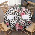 thumbnail image 3 of Pioneer Flower Floral Print Pattern Round Tablecloth 60"x60",Wrinkle Wipeable Table Cloth for Kitchen Dining Room Picnic Patio Party, 3 of 6