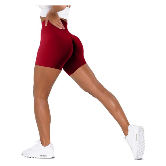 Women's hot pants high-waisted one-point pants, belly elastic leggings, solid color fitness pants