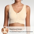 thumbnail image 2 of TEMOGU-Sports Bras for Women Full Support Front Zip Closure Compression Bras Post Surgery Wireless Racerback Sport Brassiere, 2 of 4