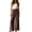 02-Brown, variant on Women's Drawstring Loose Fit Wide Leg Pants High Waist Polka Dot Printed Casual Trousers with Side Pockets L