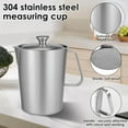 thumbnail image 3 of ABCISI 2.0L/64oz Large Stainless Steel Pitcher, 8 Cup Metal Measuring Cups with Handle and Lid for Home Cooking, Restaurant Service, Latte Art and More, Precision Markings Measuring Cup for Liquid, 3 of 7