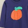 thumbnail image 4 of YDFCWXW Boys Toddler Pumpkin Graphic Long Sleeve Layered T-Shirts (Blue, 4-5 Years), 4 of 5