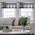 thumbnail image 5 of LALILO Kitchen Curtain Valance Luxury With Classic Leather Rod Pocket Window Curtain 52"x 18" Set of 2, 5 of 7