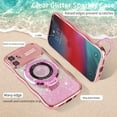 thumbnail image 5 of Dteck for iPhone 13 Case with Camera Lens Protector, Love Heart with Rotating Ring Holder Stand Sparkly Phone Case for iPhone 13,Pink, 5 of 6
