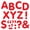 Red, variant on Stick-Eze 2 in. Letters & Marks, Black - Pack of 6