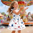 thumbnail image 4 of WUANDIXFA Toddler Summer Dress 1T 2T 3T 4T 5T 6T Cute 4th of July Star Striped Holiday Party Sleeveless Sun Dress Girls Patriotic Dresses Toddler Girl Summer Clothes Light Blue,5-6 Years, 4 of 5