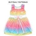 thumbnail image 5 of 18 Inch Doll Dress, Rainbow Tulle Tutu with Bow, Deer Print Outfit for 18" American Girl Doll, Perfect for Birthday & Playtime, 5 of 14
