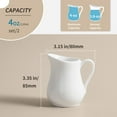 thumbnail image 2 of Porcelain Creamer Pitcher Set, 4 Oz Small Milk Container with Comfort Handle, Classic White Ceramic Jug for Coffee Tea Sauces Syrup, Microwave Safe, 2 of 6