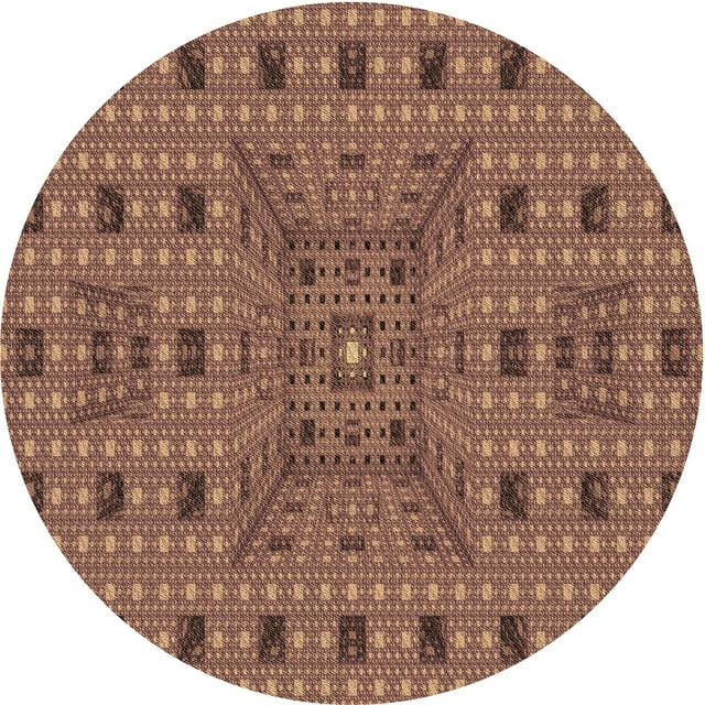 Ahgly Company Tapis d'Intérieur Ronds Lavables à la Machine de Style Transitionnel Orange Lever de Soleil, 6 Pieds Rond