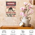 thumbnail image 5 of HELLOYOUNG Shark Pool Metal Tin Sign Warning Sharks Spotted in This Pool Funny Wall Decor Novelty Rustic Gift for Home Garage Bar Man Cave, 5 of 7