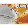 thumbnail image 3 of Ambesonne Fall Quilted Coverlet 3 Pcs, Cartoon Maple Autumn Tree, Queen Size, Orange White, 3 of 4