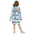 thumbnail image 7 of FORMRS Niños Bathrobe Unisex Hooded Robe Soft Plush Pajamas Sleepwear, Size 7-9T, Orange Sailboats, 7 of 7