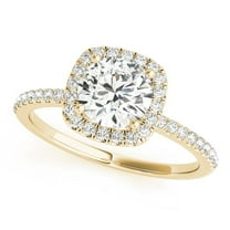 2.50 Ct Solitaire Round Natural Moissanite Engagement Rings for Women Fine 18K Yellow Gold