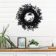 thumbnail image 4 of Black Halloween Wreath with Eucalyptus Leaves for Front Door, Artificial Autumn Wreath with Eucalyptus Leaves Harvest Wreath for Window Porch Thanksgiving Halloween Farmhouse Decor, 4 of 4