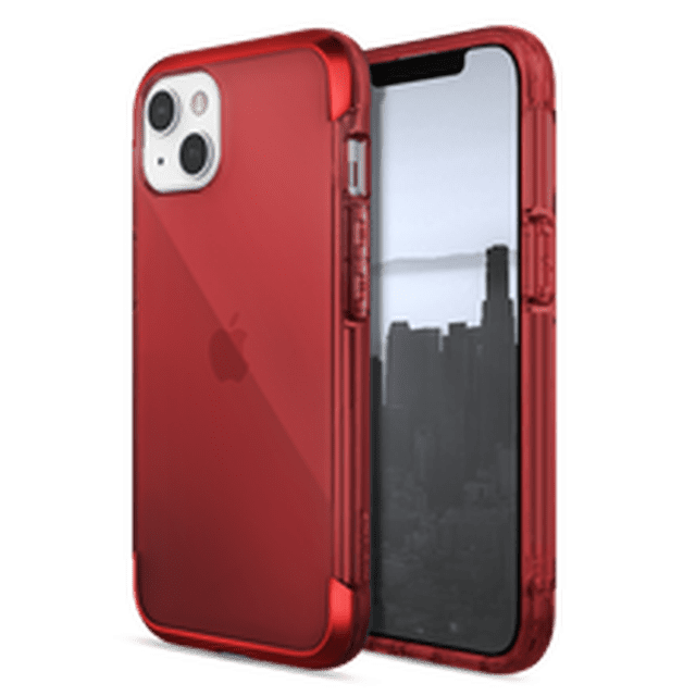 Funda Uso Rudo Raptic Air Transparente Para iPhone 13 Red