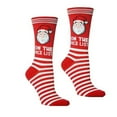 thumbnail image 2 of Christmas Socks for Men Women,Fun Cute Socks with Santas Reindeer Snowman Candy Pattern,Xmas Novelty Fuzzy Socks Thigh High Socks, 2 of 4