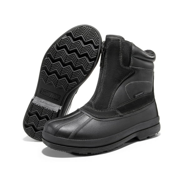 NORTIV8 Mens Winter Warm Insulated Waterproof Snow Boots Hiking Winter Outdoor Snow Boots Black Size 15
