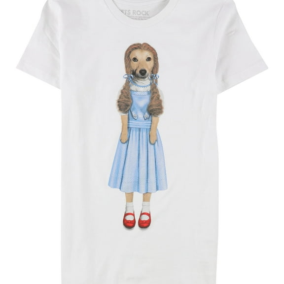 Elevenparis Mens Ruby Dog Graphic T-Shirt, White, Small