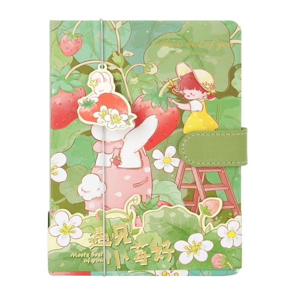 Cuaderno Zeph Hosea con diseño de caricatura kawaii, 18 x 13 cm, tapa de cuero