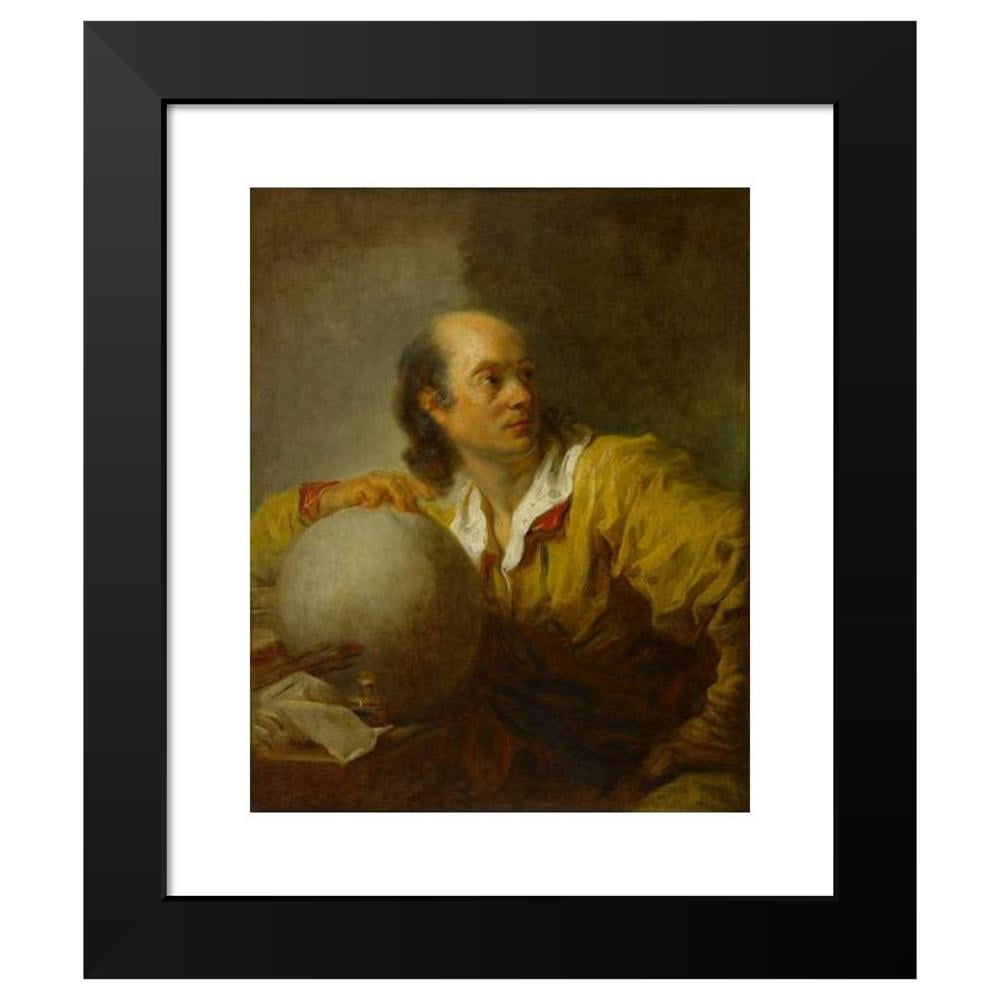 Jean-Honoré Fragonard 12x14 Black Modern Framed Museum Art Print Titled - Jerome De La Lande (1767 - 1768)
