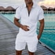 thumbnail image 1 of WILLBEST Conjunto de Pantalones Cortos Casuales de Manga Corta para Hombre, Cómodo Traje de Verano para Uso Diario, Tejido Suave y Transpirable, Traje Elegante para Caminar y Ir de Compras., 1 of 5