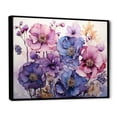 thumbnail image 2 of Designart "violet Mystical Blooms IV" Abstract Botanicals Floater Framed Wall Decor, 2 of 7