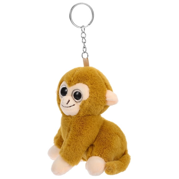 Soimiss Keychain Plush Monkey Shape Light Brown Bag Decor for Friends 1Pcs