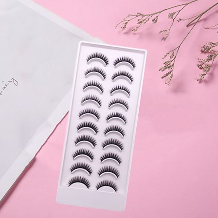 LULULION 10Pairs Black Cosmetic Fake Lashes Perfect for Eye Beauty with Multi-Layer Dense Effect